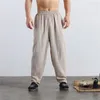 Men's Pants 2023 Brand Summer Linen Casual Men Solid Thin Breathable Joggers Sweatpants Flax Cotton Big Size M-6XL