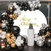 Party Decoration TABLEDCLOTHSFACTORY MERRY JUL ROUND BACKDROP COVER Glitter Snowflake Red Winter Xmas Family Circle PO BAKGRUND