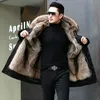 Men's Jackets Parker Imitation Fur Liner Winter Warm Onepiece Coat Mink Fleece Midlength 231214