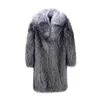 Heren bont faux fur pfhq heren losse trendy imitatie nertsen haar jas mode faux bont vos lange grote size mannelijke kleding 21q4429 231213