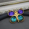 Broches broche Vintage papillon gelée placage de verre