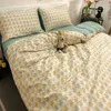 Sängkläder sätter högkvalitativt hem Pure Cotton Set 100 Skin Friendly Queen Däcke Cover med Sheets Comporter Pillow Case 231214