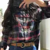 Women's Blouses Shirts 2022 Spring Autumn New Arts Style Women Long Sleeve Turn-down Collar Loose Shirts Vintage Cotton Linen Plaid Casual Blouse C254 YQ231214