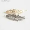 Headwear Hair Accessories Alloy Antique Silver Golden Leaf Feather Barrettes Hair Clips Pins Headwear Hair Accessories for WomenL231214