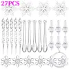 Autres fournitures de fête d'événement 27pcs décorations de Noël flocon de neige glaçon acrylique ornements suspendus pendentif arbre de Noël décor à la maison réveillon de l'année 231214