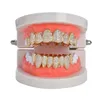 Novo hip hop dentes grillz cobre zircão cristal dentes grillz dental grills dia das bruxas jóias presente inteiro para rap rapper me297h