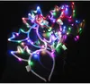 LED Rave Toy Luminescent Christmas Deer Horn Hair Hoops LED Headband Hair Accessories Flashing Headlight Accessories Scenic Area Concert