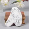 Strumenti Guasha di giada a forma di cuore Massaggio viso Pietra bianca naturale di howlite Gua Sha Collo facciale Bellezza Agopuntura Raschietto Assistenza sanitaria