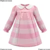 Vestito da bambina per bambini con risvolto college manica corta camicia a pieghe gonna abbigliamento casual per bambini vestiti per bambini