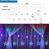 Christmas Decorations Christmas Fairy Lights Festoon Led String Lights Star Garland on Window Curtain Indoor Tree Decoration Halloween Wedding Light 231214