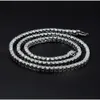 Wholesale D Color VVS Ice Out Round Diamond Moissanite 3 4 Mm Tennis Chain Necklace Sterling Sier Women Men Fine Jewelry