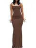 Casual Dresses Women Bodycon Backless Sexy Elegant Sleeveless Party 2023 Summer Maxi Peach Hip Camisole Dress Vestidos Mujer