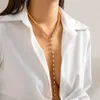 CCB – collier longue chaîne de poitrine en perles pour femmes, Vintage, lien Sexy, ras du cou, accessoires de bijoux, cadeau, nouveau, Y2K