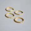 Bröllopsringar Amaiyllis 18K Gold Minimalist Retro Bult Texture Square Zircon Thin Rings Punk Rings Uttalande smycken 231214