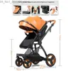 Strollers# 3-in-1 baby stroller High landscape baby carriage basket can sit reclining folding two-way stroller233r Q231215