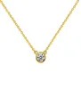 Sal 14k Gold Round Brilliant Cut HTHP lab grown diamond Pendant Necklace for prent273I6228780
