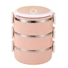 Dinnerware Stainless Steel Lunch Box Multi-Layer Insulation Thermal Container Pink Yellow Bento