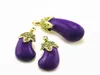 Warmhome Trendy Schmuck Emaille Glasur Kupfer Mode Lila Aubergine Edelstein Broschen Ohrringe Frauen Jewelry7450012