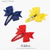 헤드웨어 헤어 액세서리 2pcs/lot solitolol bows kid girl ribbon bowknot bb clip 귀여운 아기 바렛 헤어 핀 헤드웨어 머리 액세서리 L231214