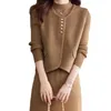 Women's Hoodies Autumn Winter Women Korean Knitted Dress Two- Pieces Loose Long Sweater Jacket Female Casual Suits