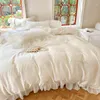 Bedding Sets French Princess Set Romantic Lace Ruffles Duvet Cover Soft Silky Quilt Bed Sheet Or Fitted Pillowcase