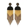 Dingle örhängen handgjorda chic bohemiska stil smycken långa läcker tassel boho frans frö pärlor för kvinnor pendientes largo