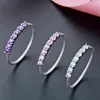 Wedding Rings HuiSept Fashion Ring for Women Wedding Party 925 Sterling Silver Jewellery with Round Amethyst Gemstone Rings Ornament Wholesale 231214
