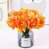 Decorative Flowers Artificial Simulation Bloom Cymbidium Party Decoration Office Home Lifelike Wedding 6pcs Bouquets