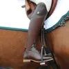 أحذية أحذية القرون الوسطى للنساء للرجال ركبة عالية ركوب بو الجلود الفروسية الطويلة Rider Rider Wide Shaft Medieval Shoes 231214