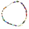 Pendant Necklaces Bead Necklace Glass Multicolor Flower Opal DIY Choker Jewelry For Beads On The