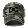 Bola Caps 2023 Exército Camuflagem Boné de Beisebol Brasil Bandeira Bordado Snapback Chapéu Ao Ar Livre Militar Tático Caça Para Homens Mulheres