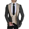 Herenpakken Mannen Champagne Double Breasted Vest Bruiloft Tuxedo Terno Masculino Prom Bruidegom 3 Stuks Slim Fit Blazer Custom made