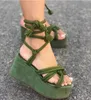 Sandalen Zomer Platform Sleehak Sandalen voor Dames Mode Ronde Neus Kruisgebonden Hoogte Verhoging Open Teen Femme Sandaal Plus Maat 43 231213