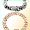 2020 Bracelets en argent en or bijoux diamant iced out Miami Cuban Link Chain Bracelet Mens Hip Hop Jewelry4768511