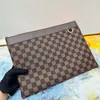 Luxury Herrväska Designer Wallet Classic Letter Checkered Partition Wallet Holder Canvas Stor handväska Herr- och kvinnors plånböcker kan lagra filer