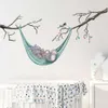 Akvarell Gray Bear Reading Book på Hammock Tree Wall Stickers för barn Rum Nursery Wall Decals för sovrum Heminredning PVC