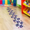 Grande 68x287cm 1-20 números hopscotch chão adesivos jogo adesivos astronauta planetas quadrados adesivos de parede para quarto de crianças