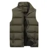 Mäns västar männas ärmlösa västmästning Vintermärke Vest Stand Collar WARM ZIP Up Jackets Male Autumn Plus Size Coats Streetwear Clothing