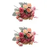 Dekorativa blommor 2st Party Office Diy Birthday Wedding Bouquet 7 Branch 21 Heads Garden Artificial Rose Home Decor Fake Arrangement