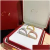Anello solitario Testa di tigre Anelli premium Gioielli di design di lusso per donna Uomo Sterling Sier Cristallo Anniversario Matrimonio nuziale Th Otxro
