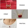 Pendant Necklaces Agate Necklace Zodiac Year Gift ( Red )