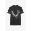 T-shirt Femme 2023 Niche Eagle Print T-shirt Fried Snowflake Couleur Lavage Designer Tee Femmes Noir Tops à manches courtes S Drop Deliver Dhj2W