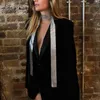 Шарфы, модный трендовый шарф с металлическими пайетками, женский простой дизайн, универсальные персонализированные аксессуары для вечеринок и ночных клубов