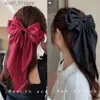 ヘッドウェアヘアアクセサリーシフォンボウヘアクリップ女性ラージボウノットステインヘアピンバレットガールズソリッドポニーテールクリップヘアアクセサリーヘッドウェアギフトliftl231214