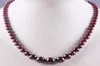 Kedjor Natural Garnet Graduerade runda pärlor halsband 17 tum smycken för gåva F1907353255