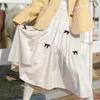 Kjolar japansk båge lång kjol vit koreansk mode kvinnor 2024 halva för kvinnor franska söta elegant a-line
