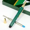 MSS Quality Gift RLX Luxury Green Color All Metal Ballpoint Pen Gold Trim Office School Supplies Stationery Writing Smooth 231225