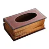 Retro Book Tissue Box Luxurious Box Europe Retangle Servikelpapper Holder Ring Tissue Storage för hemmakontordekorförsörjning162b