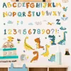 3 feuilles/ensemble aquarelle coloré dessin animé dinosaures abc Alphabet Stickers muraux pour chambre d'enfants bébé chambre de bébé Stickers muraux décor