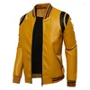 Мужские куртки 2023, бейсбольная куртка из искусственной кожи, мотоциклетные флисовые пальто, модная свободная верхняя одежда одного цвета, мужская повседневная одежда